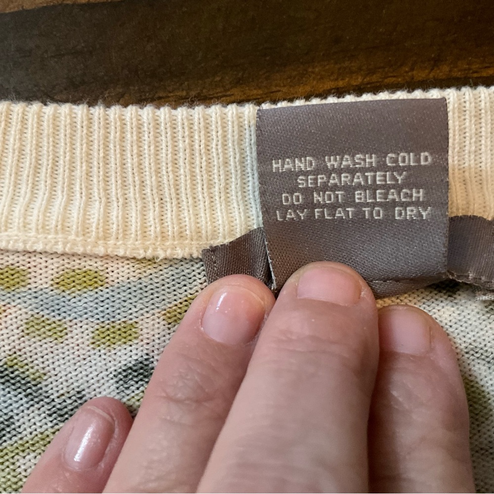 Kenar Women's Crew Neck Sweater - Olive and Cream like new - Picture 8 of 8